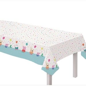 NWT Peppa Pig Plastic Reusable Table Cover Cloth (From Party City, For Birthday)
